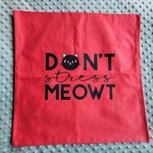 Kussensloop - Roze - Don't stress meowt