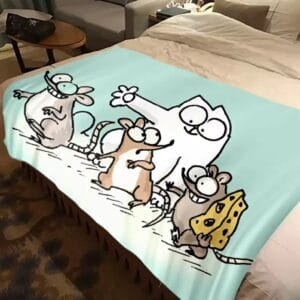 Fleecedeken Simon's cat- muizen vriendjes