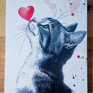 Gevouwen kaart - zwartwitte kat  4