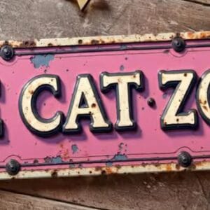 Tekstbord  metalen bord Cat